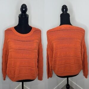 LUSH Orange Knit Cotton Sweater (S)